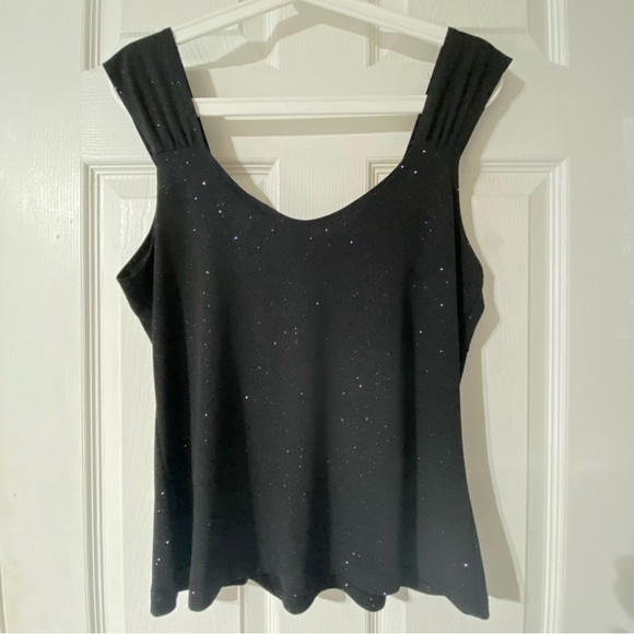 J K L A California Women’s Sleeveless Sparkle Black & Gold top size XL - Picture 11 of 11
